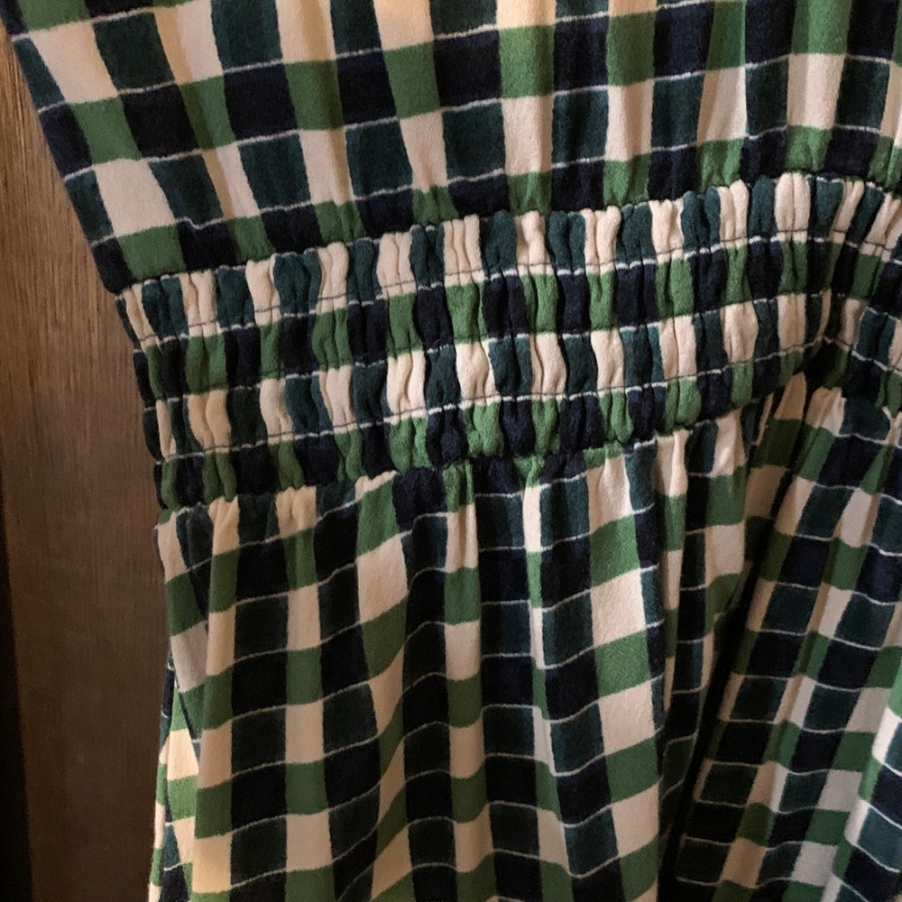 *4/$20* Ava & Viv Green & White Checkered Midi Dress with Twist size 1x - Picture 6 of 6
